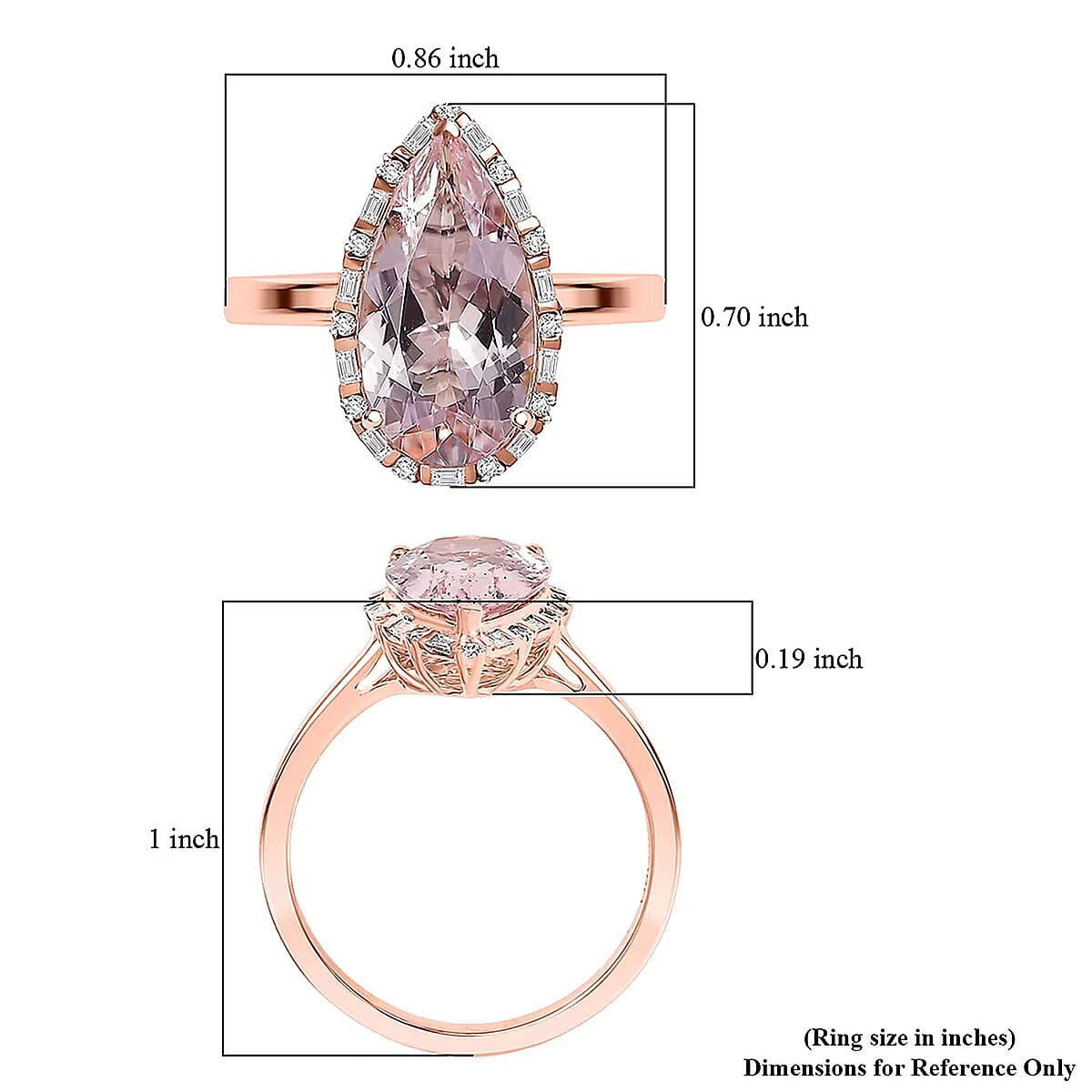 Doorbuster Certified & Appraised Luxoro Palmeiras Pink Morganite and Diamond I2 3.45 ctw Eternal Blush Ring in 10K Rose Gold (Size 10.0) image number 5