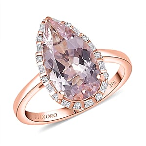 Doorbuster Certified & Appraised Luxoro Palmeiras Pink Morganite and Diamond I2 3.45 ctw Eternal Blush Ring in 10K Rose Gold (Size 6.0)