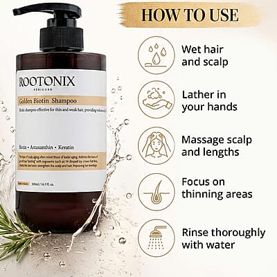 Rootonix Brown Golden Biotin Shampoo 500ml