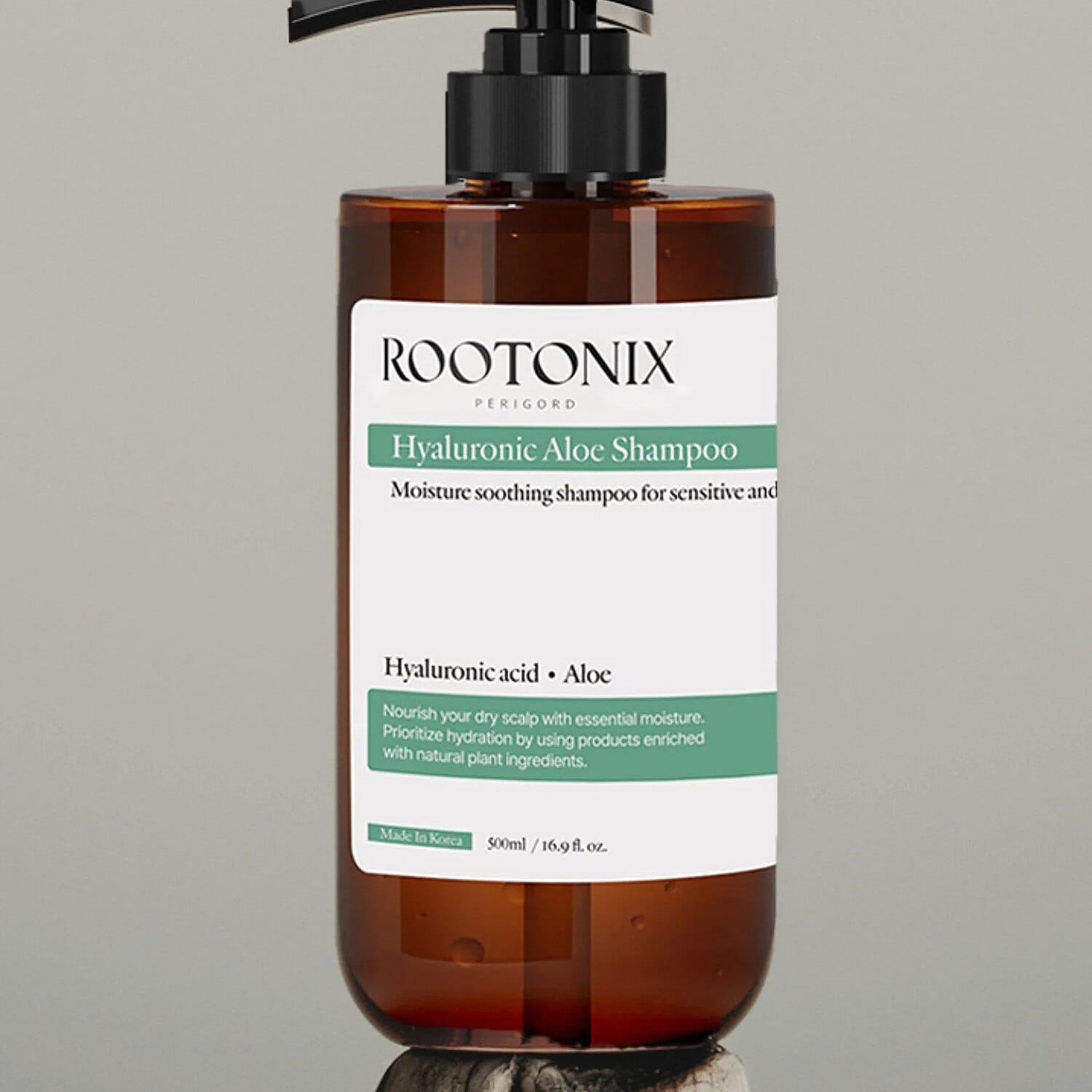 Rootonix Hyaluronic Aloe Shampoo for Hydration & Nourishment (16.9oz) Made in Korea