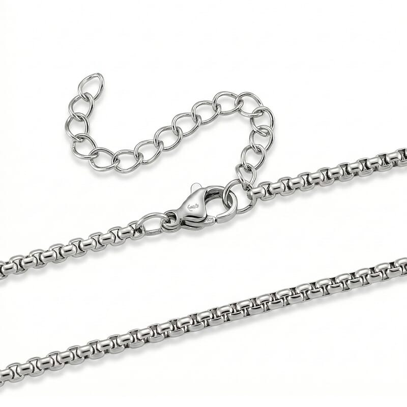 Simulated Diamond Reversible Cross Pendant Necklace (20-22 Inches) in Stainless Steel