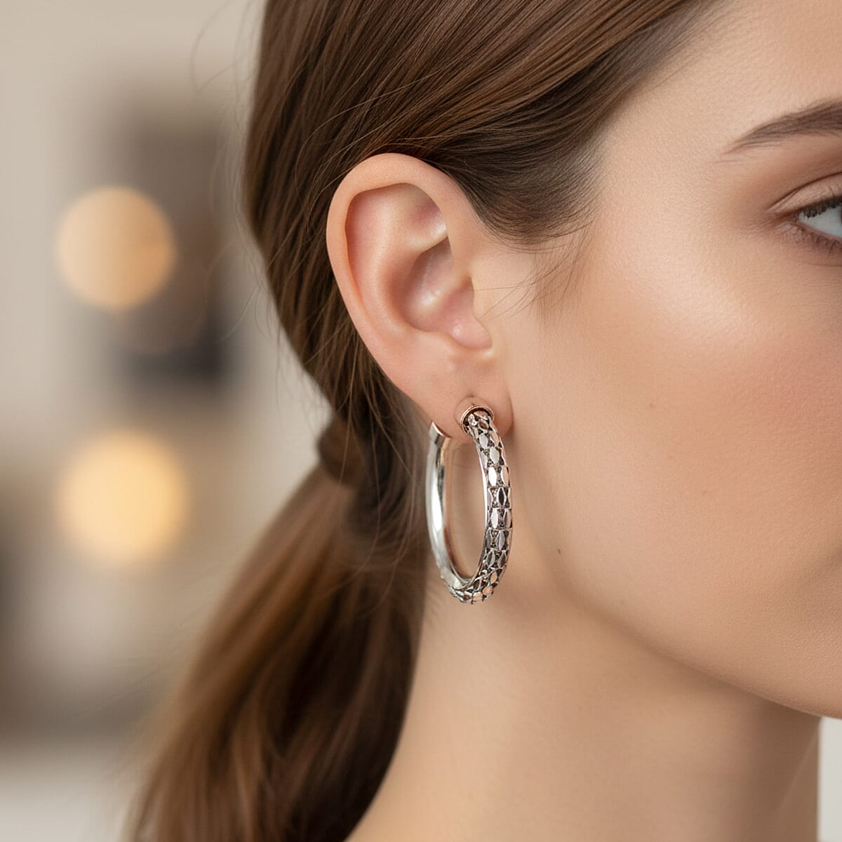 Hoop Earrings in Stainless Steel image number 2