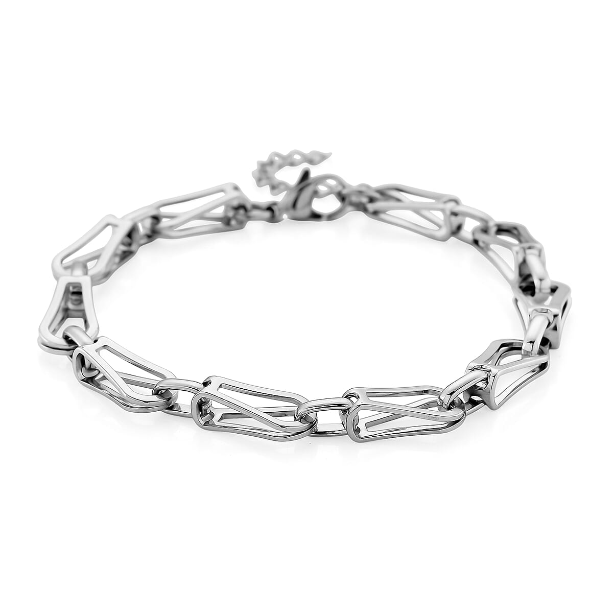 Interlocking Chain Bracelet in Stainless Steel (7.50-9.0In) image number 0