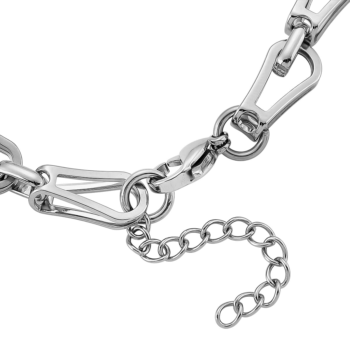Interlocking Chain Bracelet in Stainless Steel (7.50-9.0In) image number 4