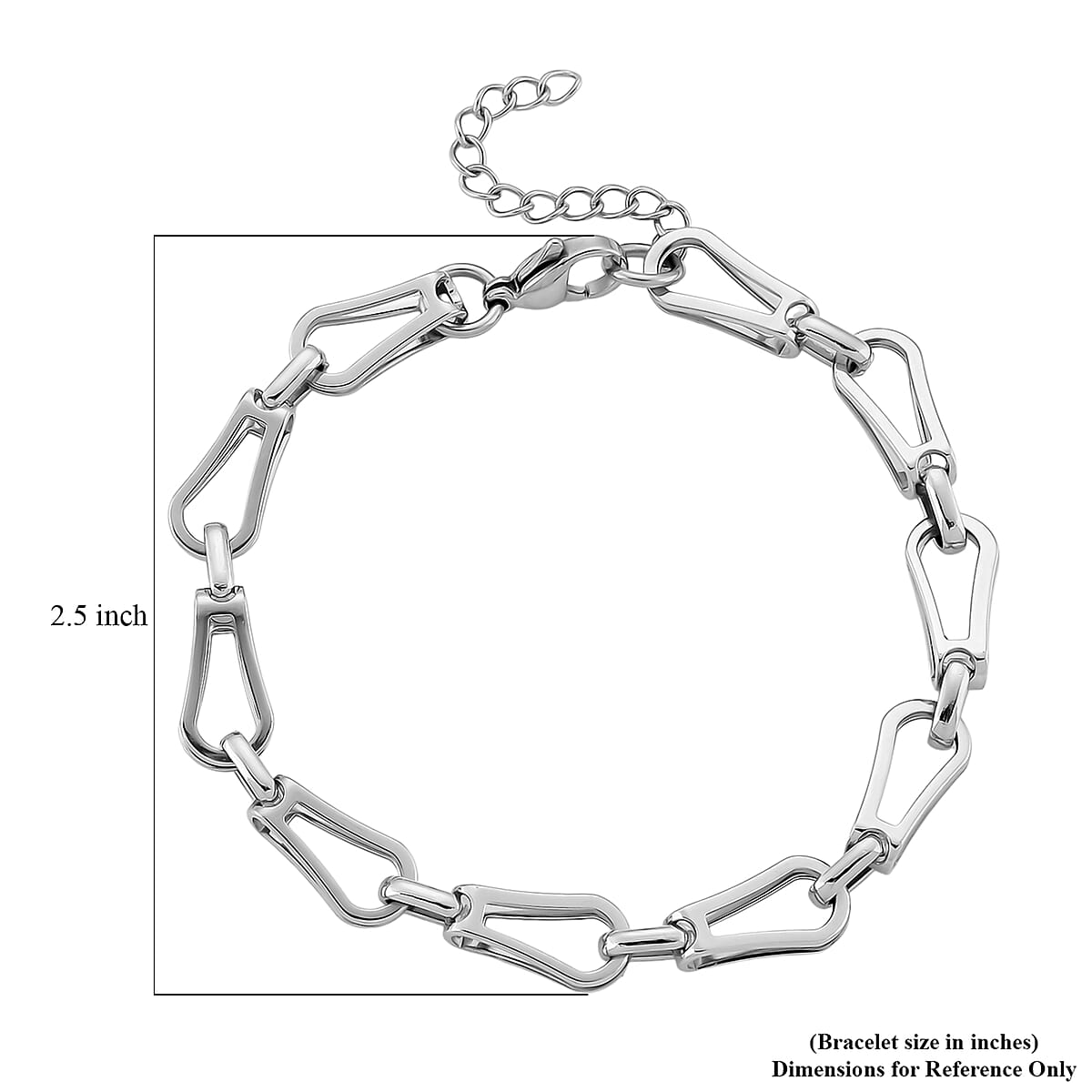 Interlocking Chain Bracelet in Stainless Steel (7.50-9.0In) image number 5