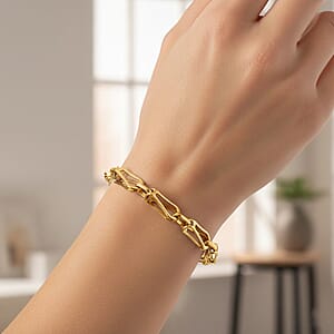 Interlocking Chain Bracelet in ION Plated YG Stainless Steel (7.50-9.0In)