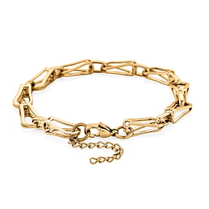 Interlocking Chain Bracelet in ION Plated YG Stainless Steel (7.50-9.0In)