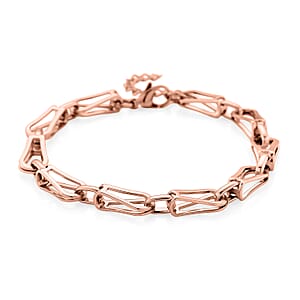 Interlocking Chain Bracelet in ION Plated RG Stainless Steel (7.50-9.0In)