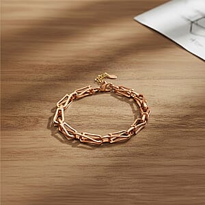 Interlocking Chain Bracelet in ION Plated RG Stainless Steel (7.50-9.0In)