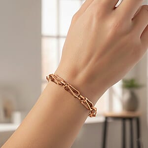 Interlocking Chain Bracelet in ION Plated RG Stainless Steel (7.50-9.0In)