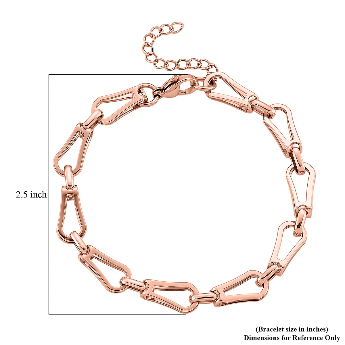 Interlocking Chain Bracelet in ION Plated RG Stainless Steel (7.50-9.0In) image number 5