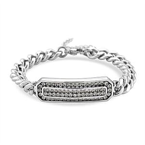 Simulated Diamond Bracelet in Stainless Steel (7.5-9.0In)
