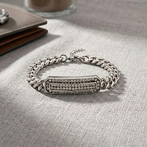 Simulated Diamond Bracelet in Stainless Steel (7.5-9.0In)