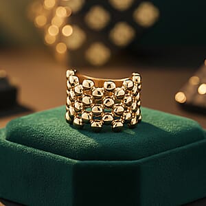 Bubble Shape Dome Steel Ring in ION Plated YG Stainless Steel (Size 10.0)