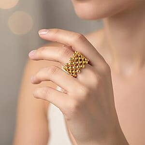 Bubble Shape Dome Steel Ring in ION Plated YG Stainless Steel (Size 10.0)