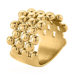 Bubble Shape Dome Steel Ring in ION Plated YG Stainless Steel (Size 10.0)