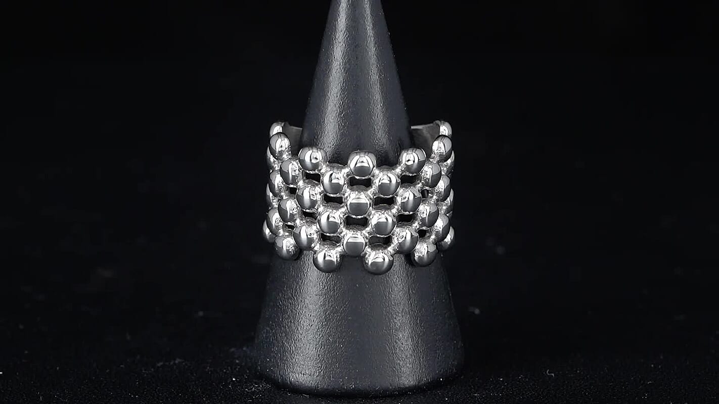Bubble Shape Dome Steel Ring in ION Plated YG Stainless Steel (Size 10.0)