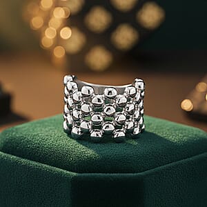 Bubble Shape Dome Steel Ring in Stainless Steel (Size 10.0)