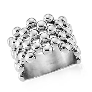 Bubble Shape Dome Steel Ring in Stainless Steel (Size 6.0)