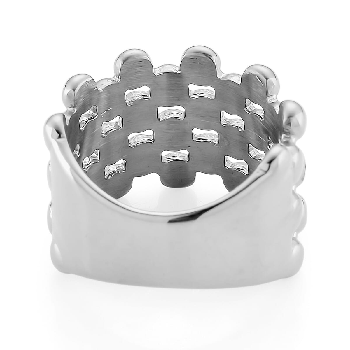 Bubble Shape Dome Steel Ring in Stainless Steel (Size 9.0) image number 4