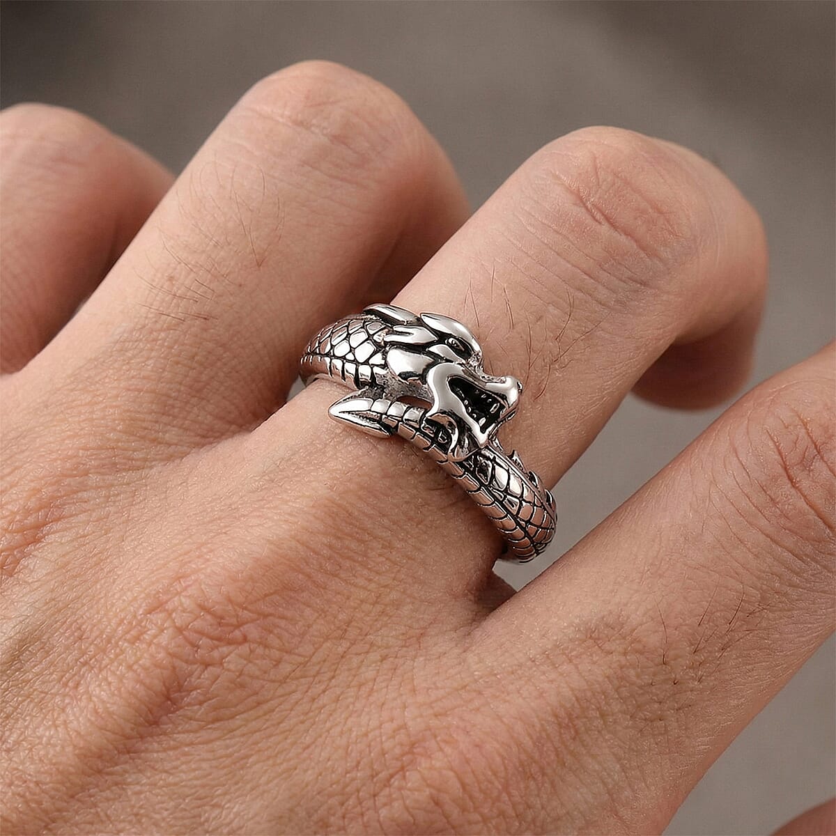 Dragon Ring in Stainless Steel (Size 6.0) image number 2