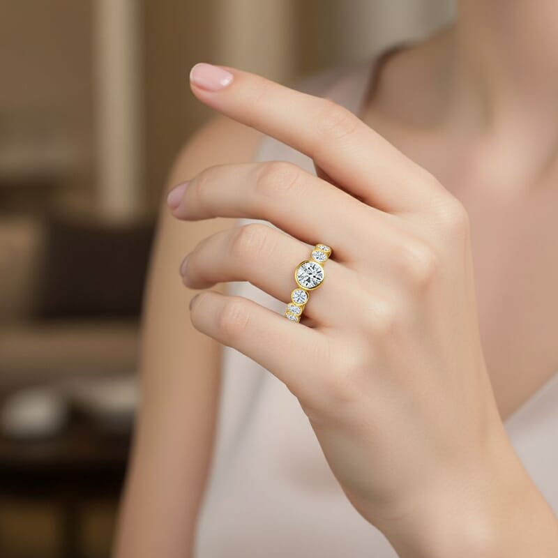 Luxuriant Lab Grown Diamond G-H SI 1.51 ctw Ring in 18K Vermeil Yellow Gold Over Sterling Silver (Size 6.5)