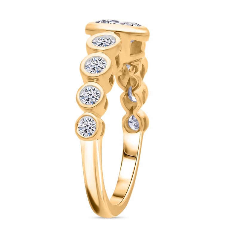 Luxuriant Lab Grown Diamond G-H SI 1.51 ctw Ring in 18K Vermeil Yellow Gold Over Sterling Silver (Size 6.5)