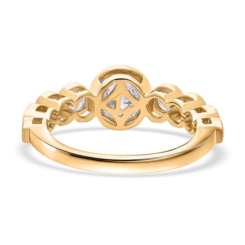 Luxuriant Lab Grown Diamond G-H SI 1.51 ctw Ring in 18K Vermeil Yellow Gold Over Sterling Silver (Size 6.5)