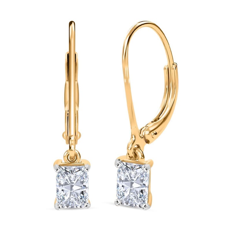 Luxuriant Lab Grown Diamond G-H SI 1.00 ctw Earrings in 18K Vermeil Yellow Gold Over Sterling Silver