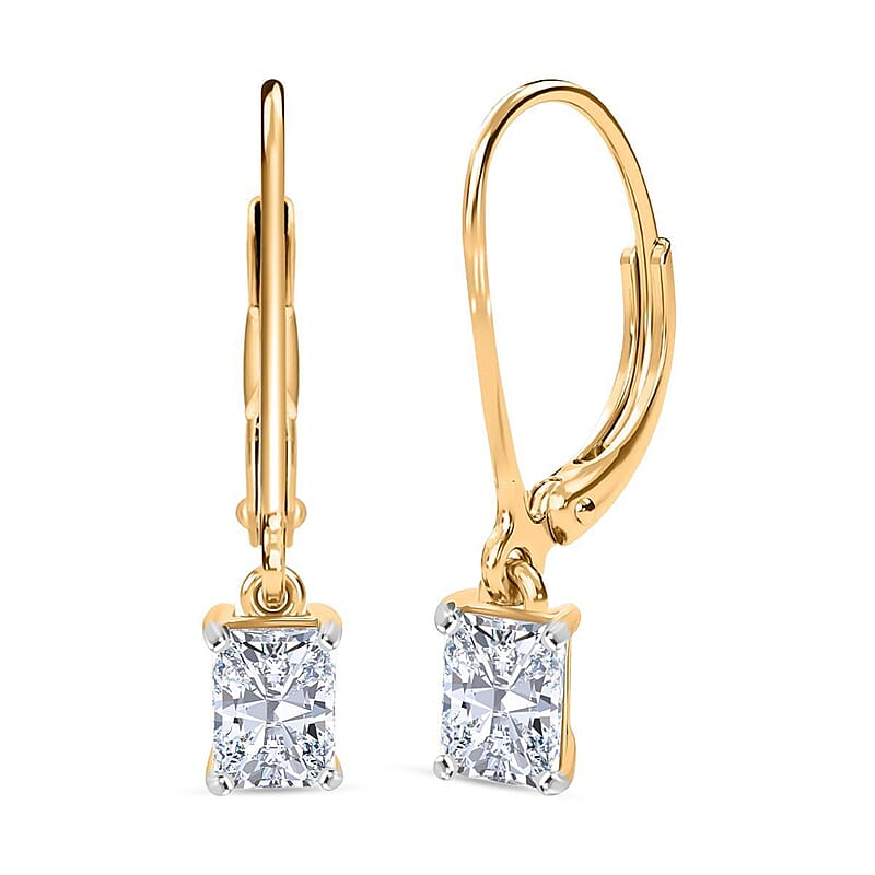 Luxuriant Lab Grown Diamond G-H SI 1.00 ctw Earrings in 18K Vermeil Yellow Gold Over Sterling Silver