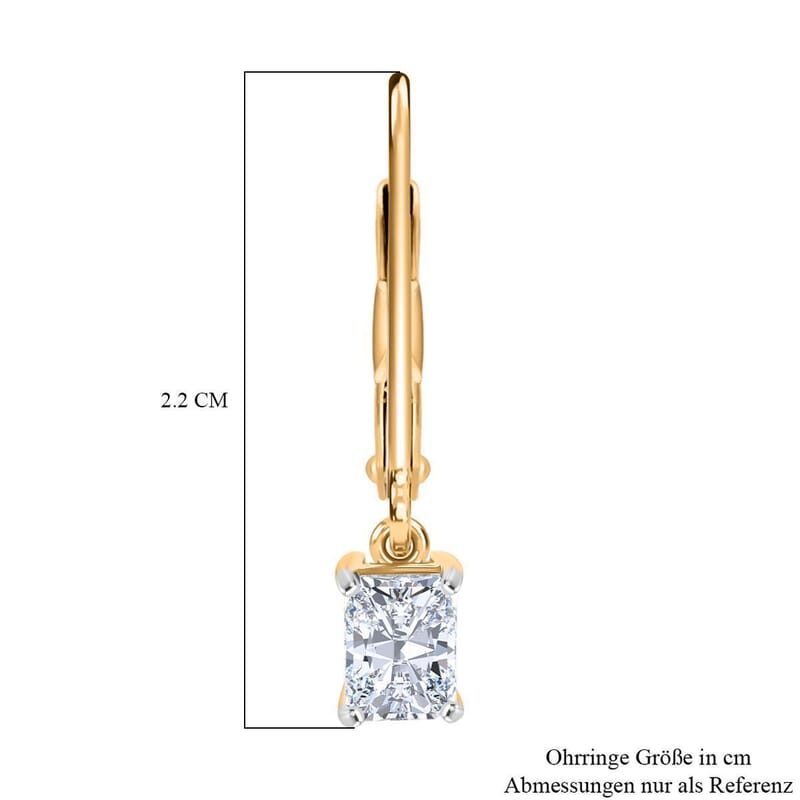 Luxuriant Lab Grown Diamond G-H SI 1.00 ctw Earrings in 18K Vermeil Yellow Gold Over Sterling Silver