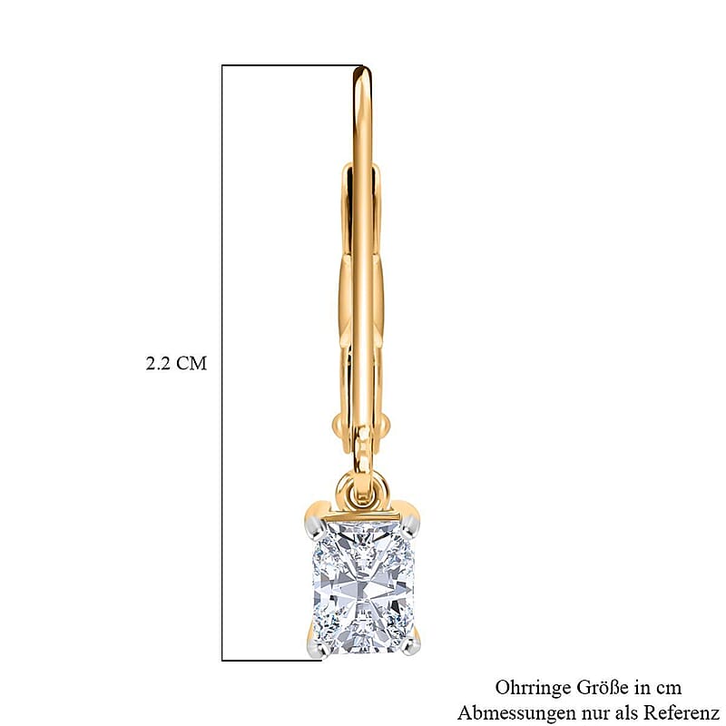 Luxuriant Lab Grown Diamond G-H SI 1.00 ctw Earrings in 18K Vermeil Yellow Gold Over Sterling Silver