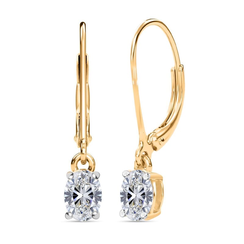 Luxuriant Lab Grown Diamond G-H SI 1.00 ctw Earrings in 18K Vermeil Yellow Gold Over Sterling Silver