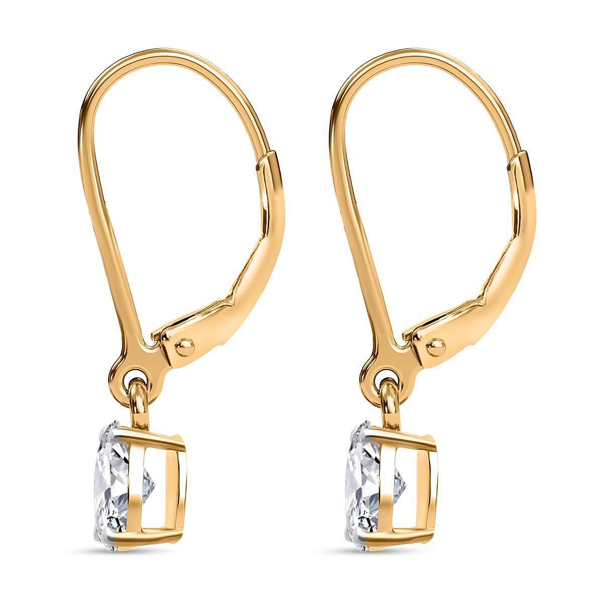 Luxuriant Lab Grown Diamond G-H SI 1.00 ctw Earrings in 18K Vermeil Yellow Gold Over Sterling Silver