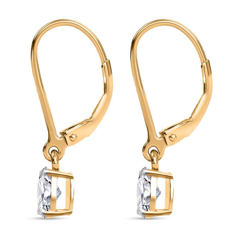 Luxuriant Lab Grown Diamond G-H SI 1.00 ctw Earrings in 18K Vermeil Yellow Gold Over Sterling Silver