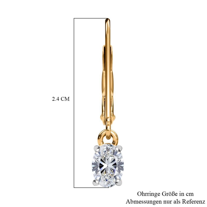 Luxuriant Lab Grown Diamond G-H SI 1.00 ctw Earrings in 18K Vermeil Yellow Gold Over Sterling Silver