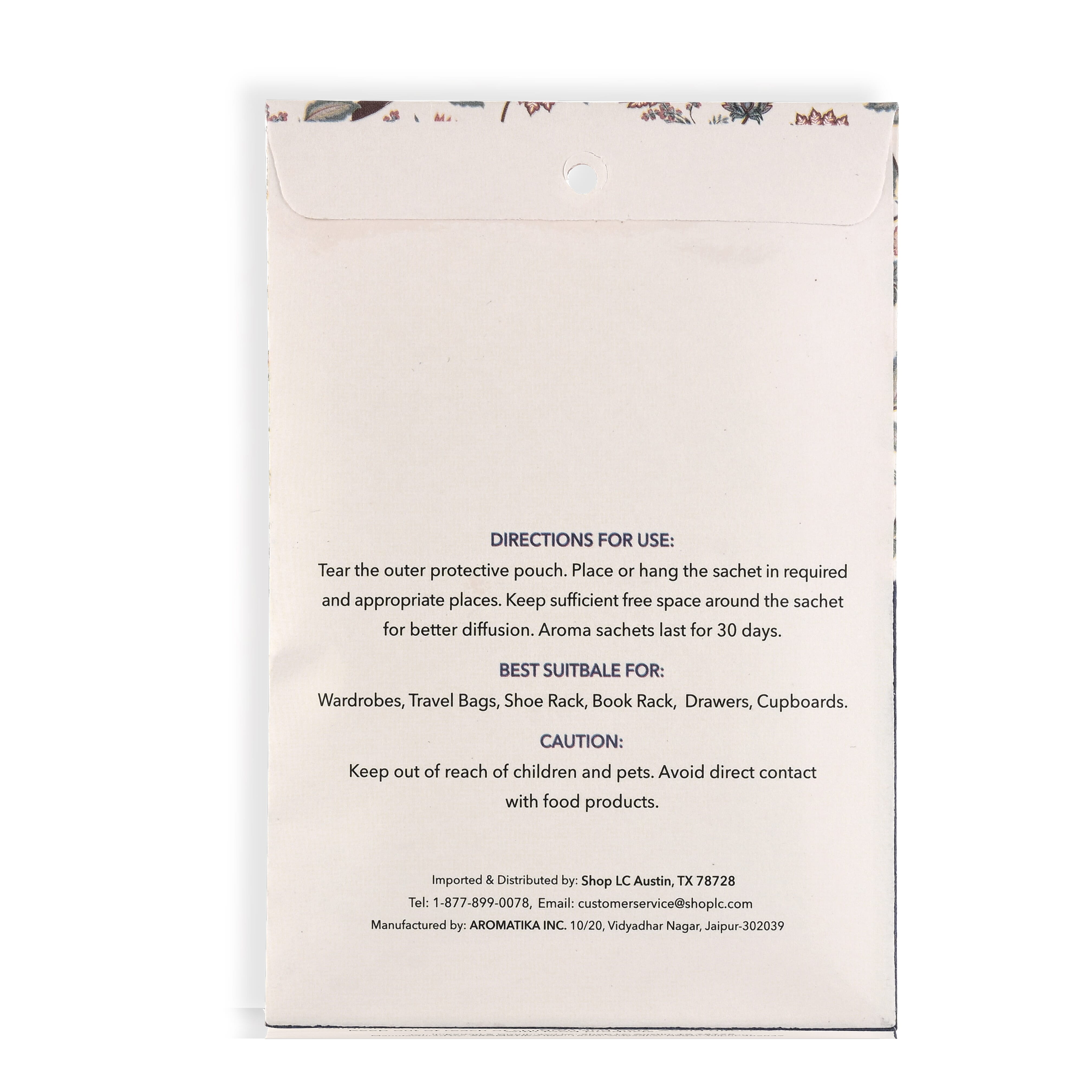 Livmore Patchouli Diffuser Reed Stick with Fragrance Sachet