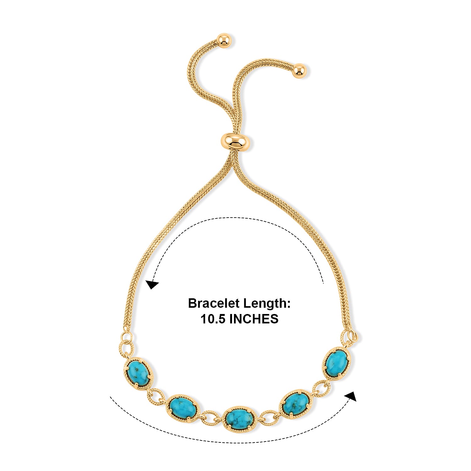 EverTrue Peruvian Opalina 4.30 ctw Bracelet in 18K YG Plated (10.50 In)