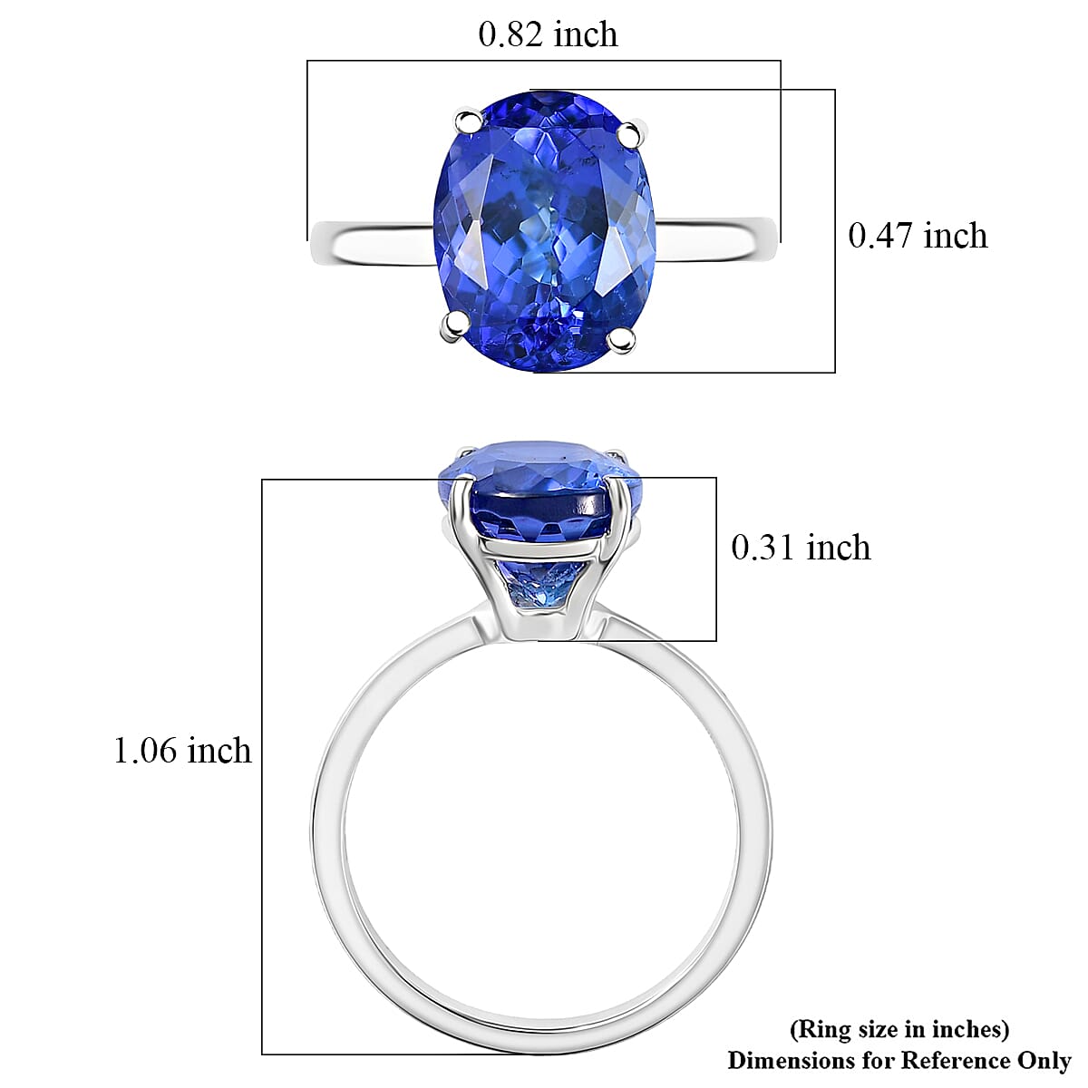 Rhapsody AAAA Tanzanite Solitaire Ring in 950 Platinum 5.00 ctw (Size 8.0) image number 5