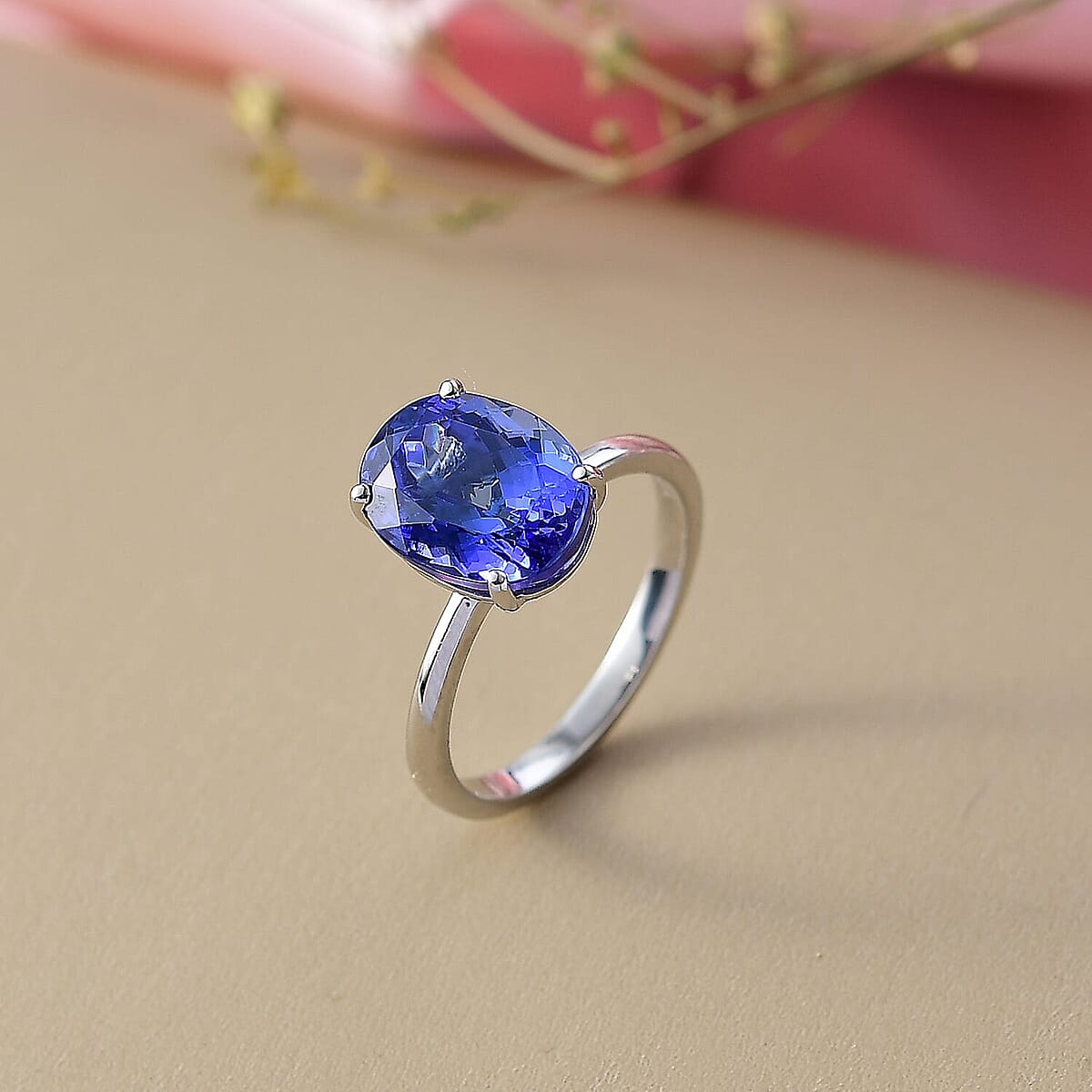 Rhapsody AAAA Tanzanite Solitaire Ring in 950 Platinum 5.00 ctw (Size 8.5) image number 1