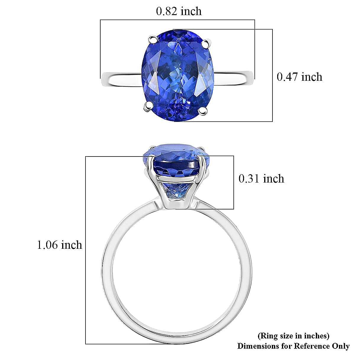 Rhapsody AAAA Tanzanite Solitaire Ring in 950 Platinum 5.00 ctw (Size 9.5) image number 5