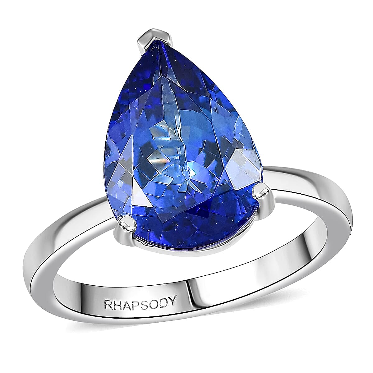 Rhapsody AAAA Tanzanite (Pear) Solitaire Ring in 950 Platinum 5.00 ctw (Size 5.5) image number 0