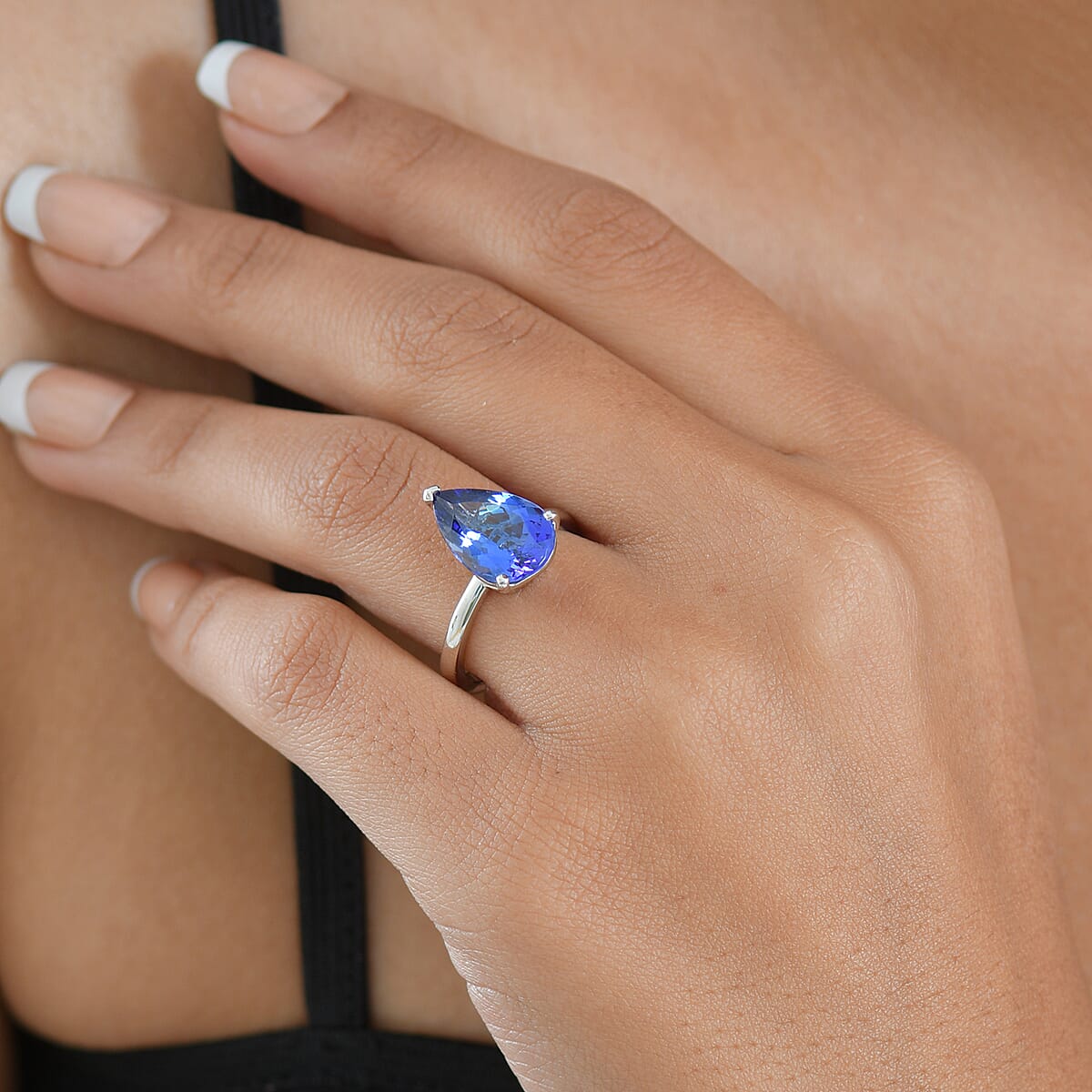 Doorbuster Rhapsody AAAA Tanzanite 5.00 ctw Solitaire Ring in 950 Platinum (Size 6.0) 5.10 Grams (Del. in 10-12 Days)  image number 2