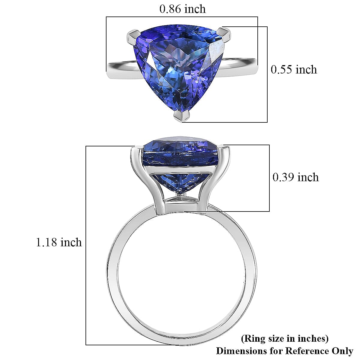 Rhapsody AAAA Tanzanite Solitaire Ring in 950 Platinum 5.00 ctw (Size 10.0) image number 5
