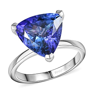 Doorbuster Rhapsody AAAA Tanzanite 5.00 ctw Solitaire Ring in 950 Platinum (Size 7.0) 6.30 Grams