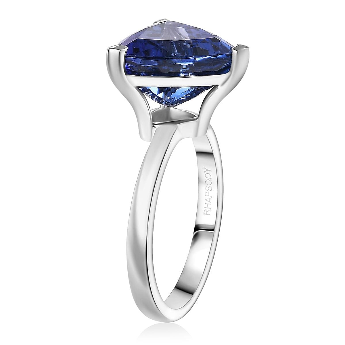 Doorbuster Rhapsody AAAA Tanzanite 5.00 ctw Solitaire Ring in 950 Platinum (Size 7.0) 6.30 Grams image number 3