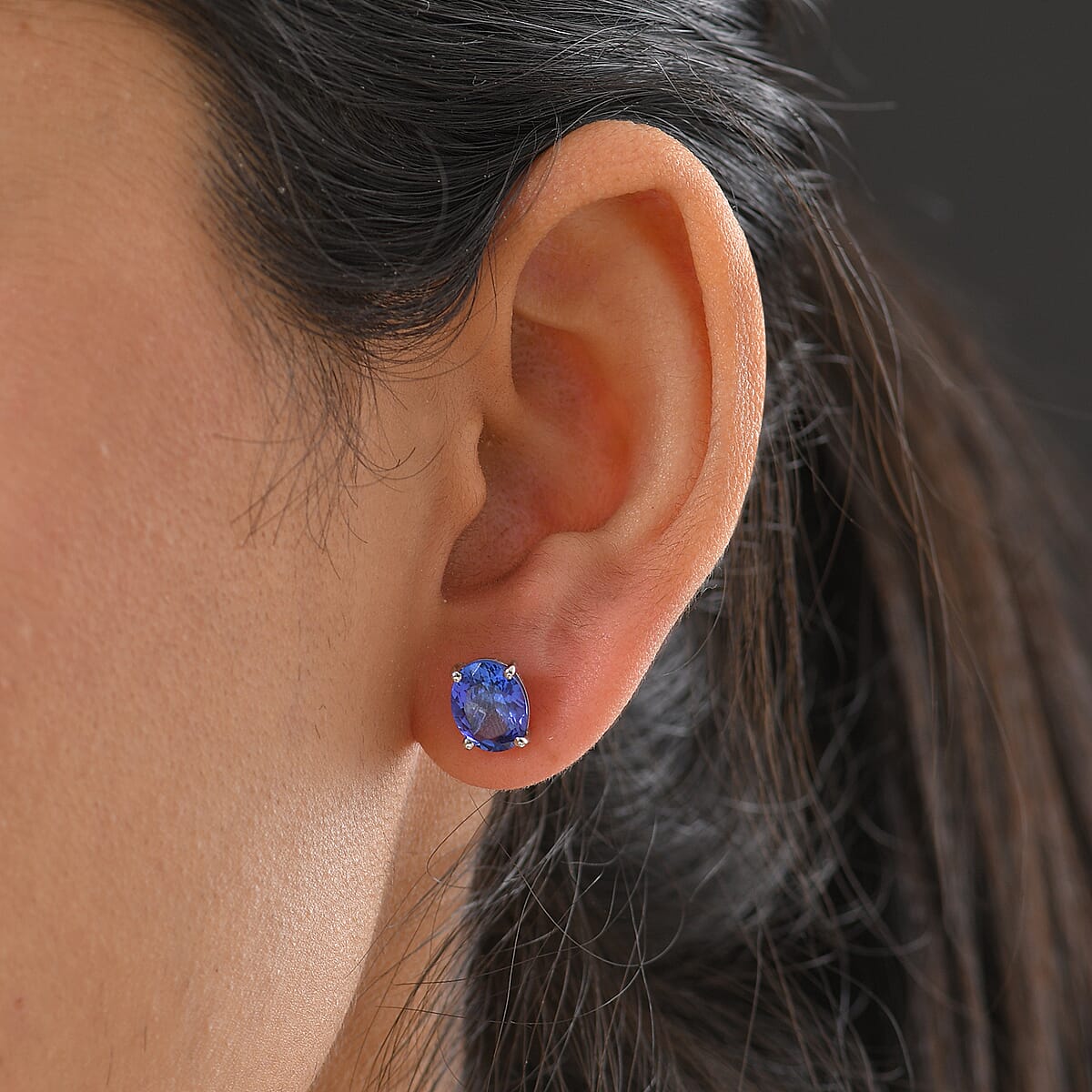 Doorbuster Rhapsody AAAA Tanzanite 4.75 ctw Solitaire Stud Earrings in 950 Platinum (Del. in 10-12 Days) image number 2