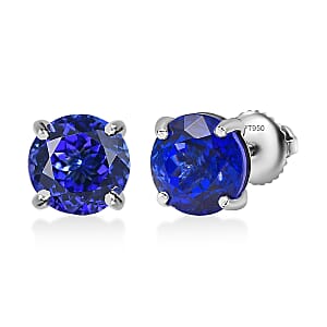 Rhapsody AAAA Tanzanite 5.50 ctw Solitaire Stud Earrings in 950 Platinum (Del. in 10-12 Days)