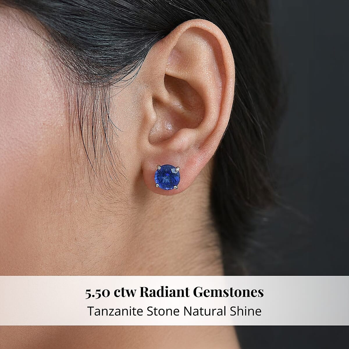 Rhapsody AAAA Tanzanite Solitaire Stud Earrings in 950 Platinum 5.50 ctw (Del. in 10-12 Days) image number 1
