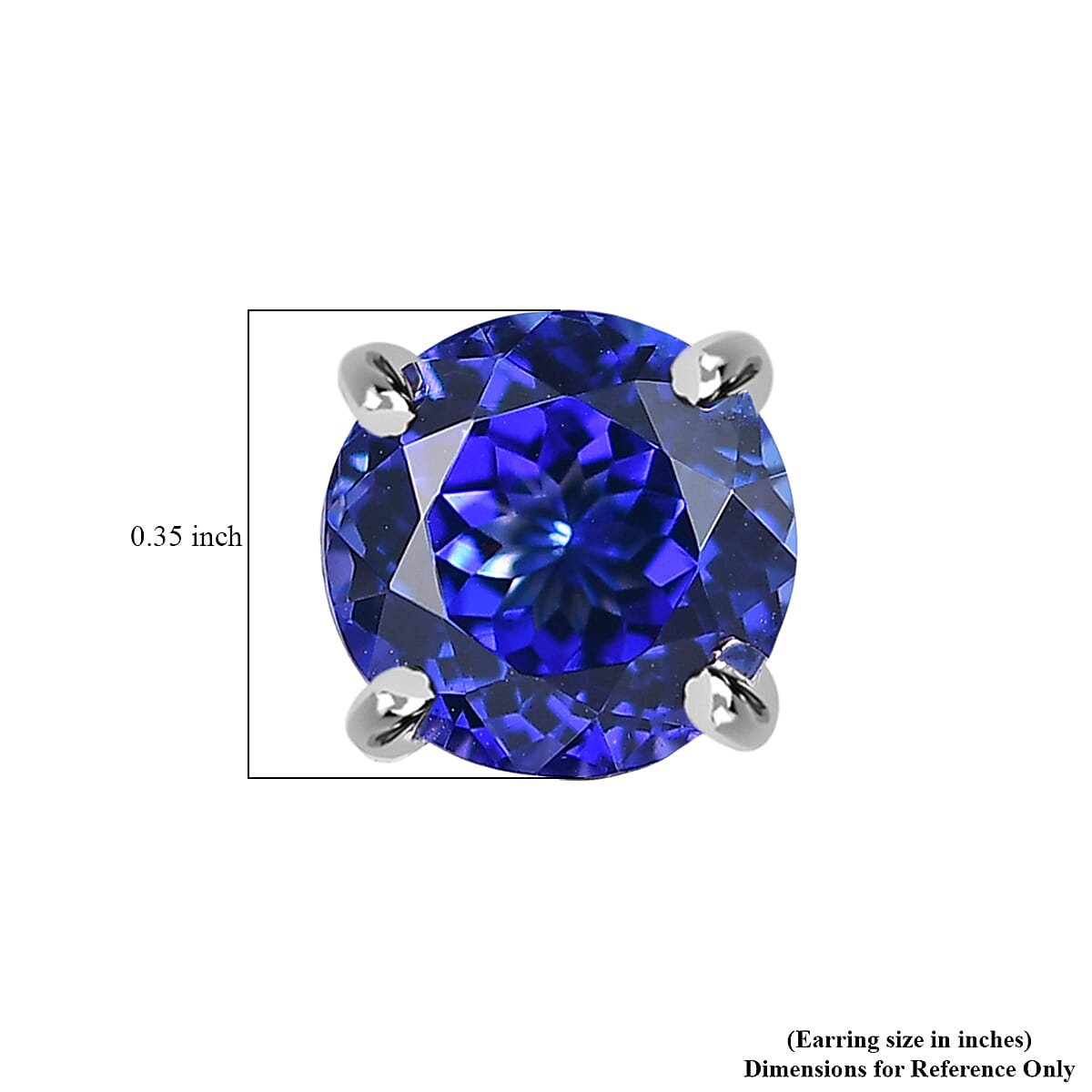 Rhapsody AAAA Tanzanite 5.50 ctw Solitaire Stud Earrings in 950 Platinum (Del. in 10-12 Days) image number 2